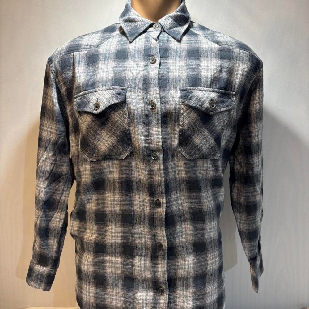 Target Wild Fable Men's Medium Black White & Gray Plaid Flannel Shirt NWT